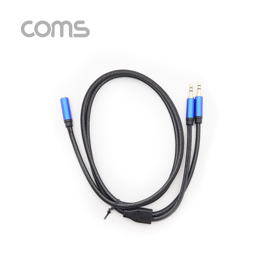 Coms 스테레오 케이블 (Y형) - ST F/ST M*2 / 1M / 매쉬 재질