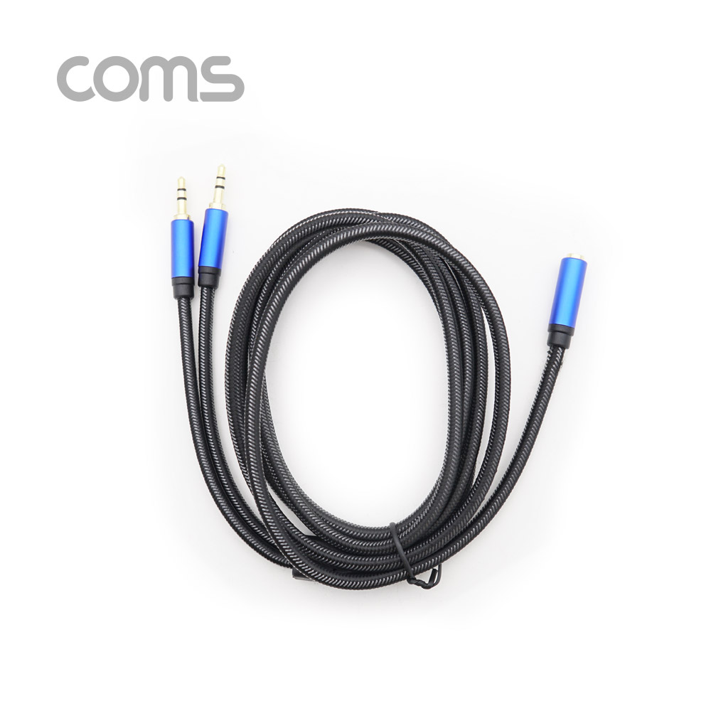 Coms 스테레오 케이블 (Y형) - ST F/ST M*2 / 1.8M / 매쉬 재질
