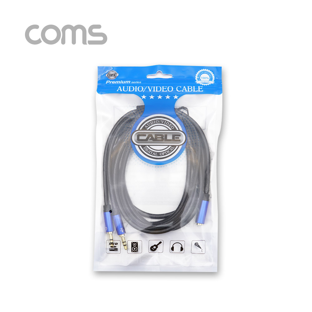 Coms 스테레오 케이블 (Y형) - ST F/ST M*2 / 1.8M / 매쉬 재질