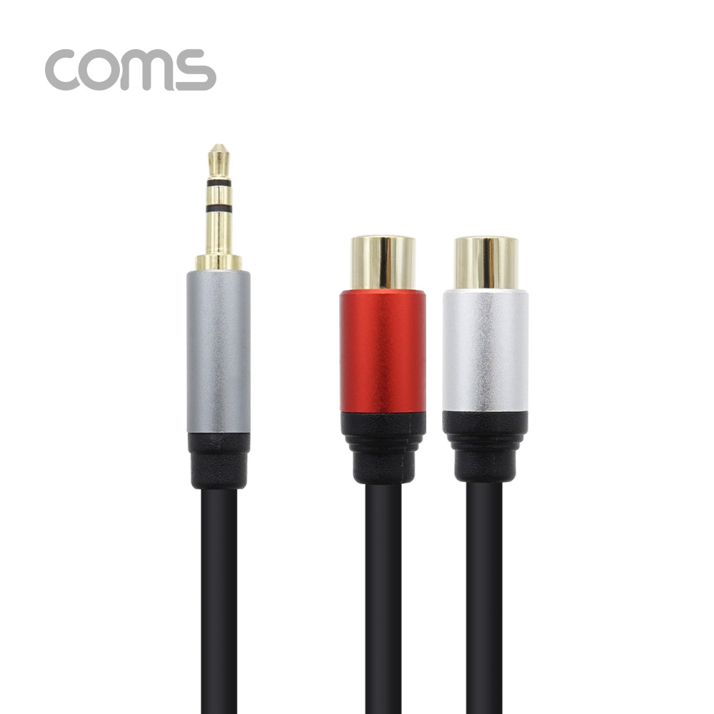 Coms 스테레오/RCA(2선) 케이블 (3.5 ST M/2RCA F) 1.8M
