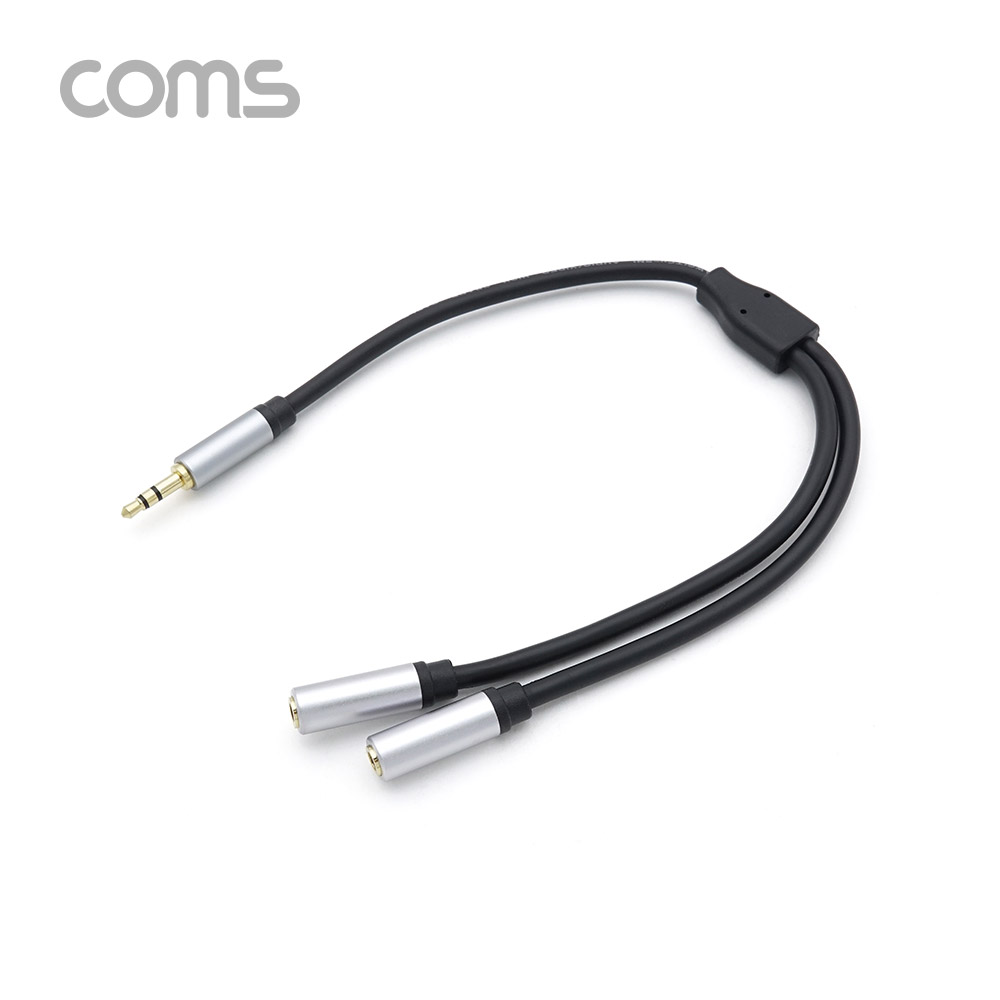 Coms 스테레오 젠더 Y형(3.5 M/Fx2), Aux 케이블(3극) 2분배, 30cm