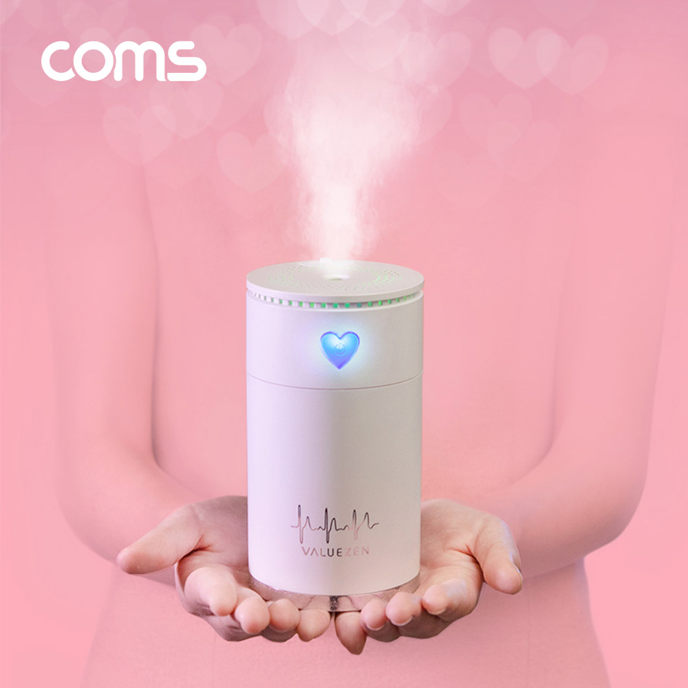 Coms 벨루젠 무선가습기 White 탁상용/차량용/무드등