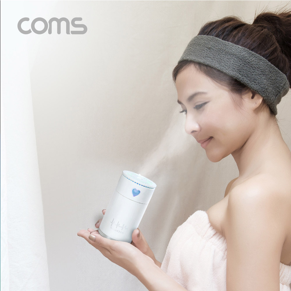 Coms 벨루젠 무선가습기 White 탁상용/차량용/무드등