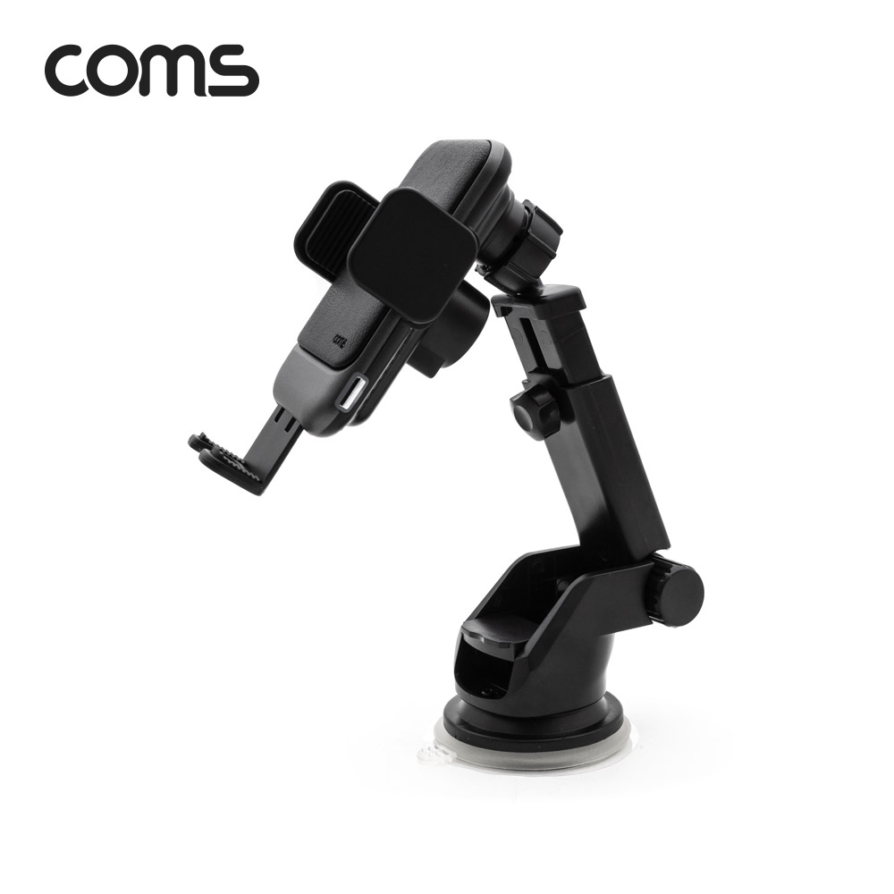 Coms 차량용 무선 고속충전기 (흡착거치+송풍구거치,최대 15W출력, FOD반응센서, 저소음모터)