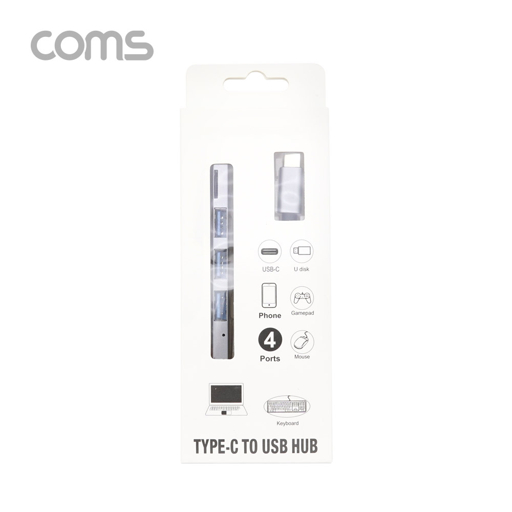 Coms USB 3.1(Type C) 멀티 허브 (USB 2.0 3포트 + Micro SD 카드리더)