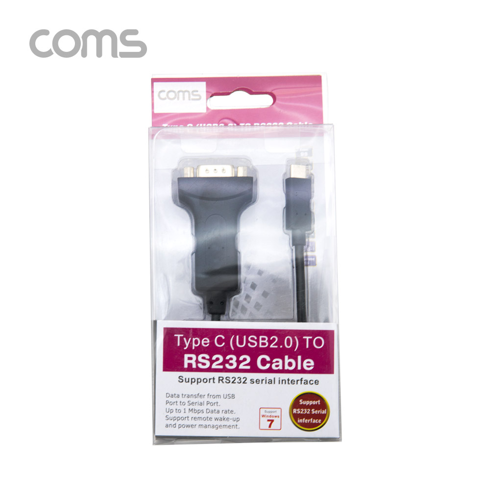 Coms 스마트폰 시리얼 케이블 / Type C(USB 2.0) to RS232 / 20cm