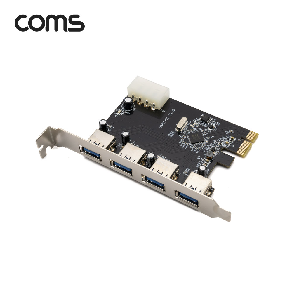 Coms USB 3.0 4Port PCI-express card / 4포트 / PCI-E 카드 / 4Pin 보조전원