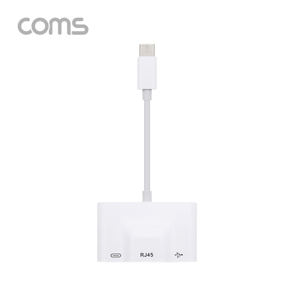 Coms USB 3.1 Type-C 컨버터(3 in 1) 10/100 LAN RJ45/USB 허브/C타입