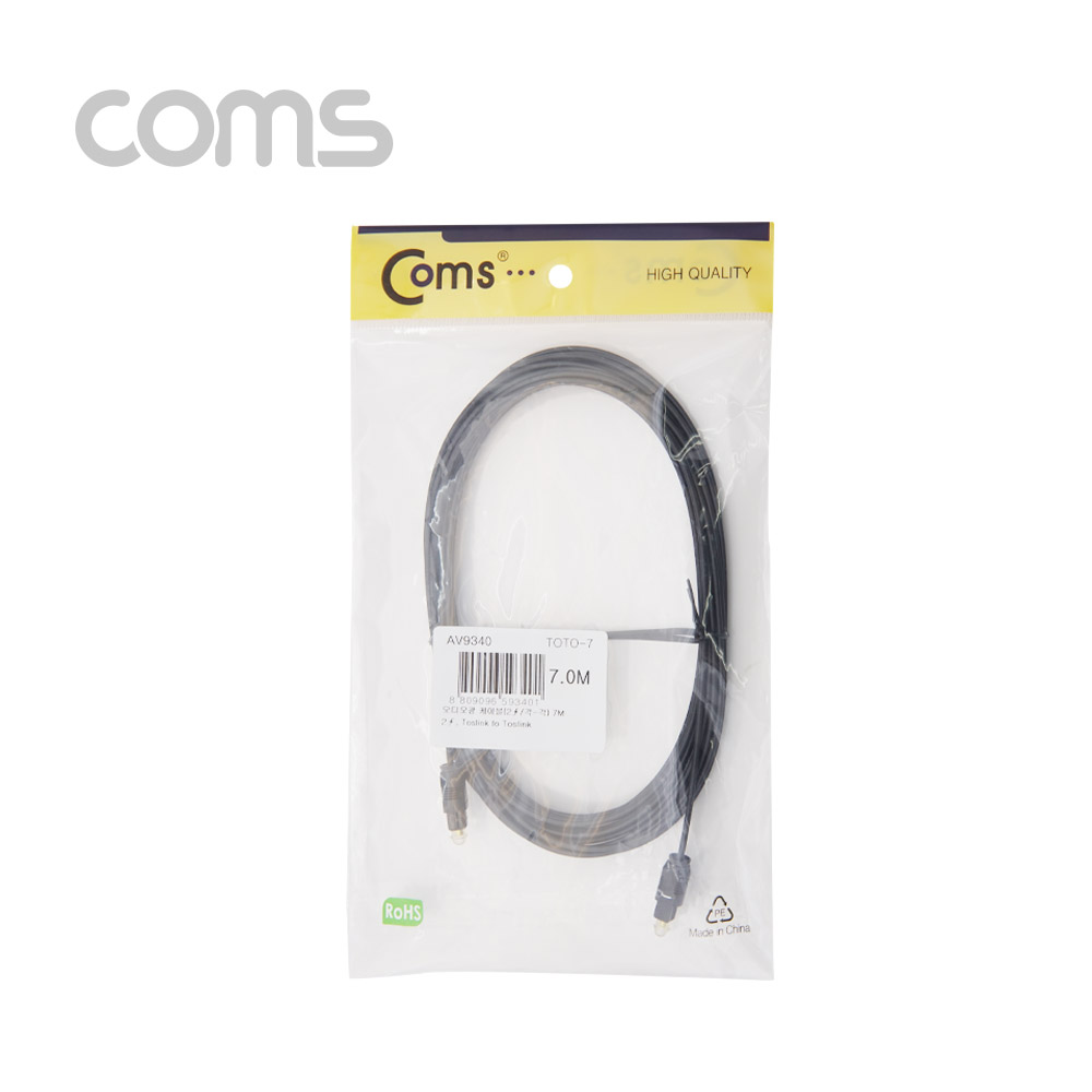 Coms 오디오광 케이블(2∮/각-각) 7M - 2∮, Toslink to Toslink