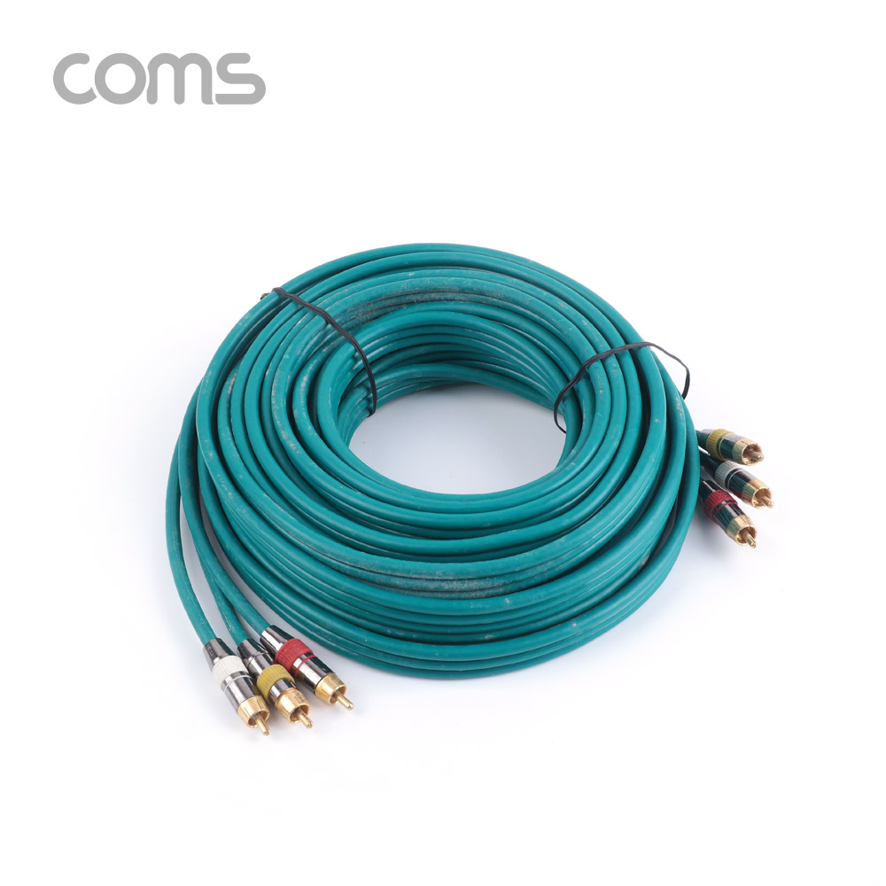 Coms RCA 케이블(3선/고급) / 24K Gold / 10M / Dark Green