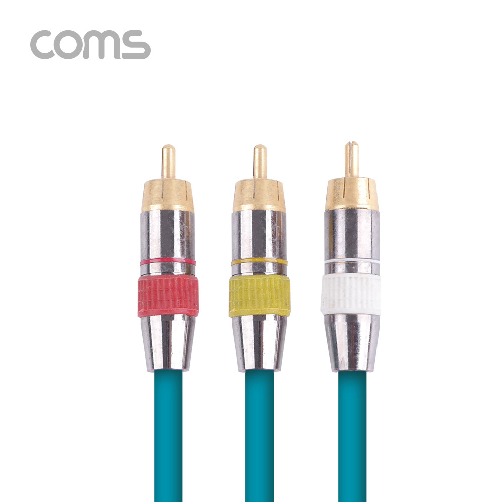 Coms RCA 케이블(3선/고급) / 24K Gold / 10M / Dark Green
