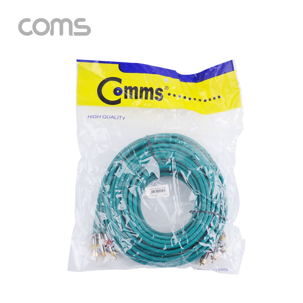 Coms RCA 케이블(3선/고급) / 24K Gold / 10M / Dark Green