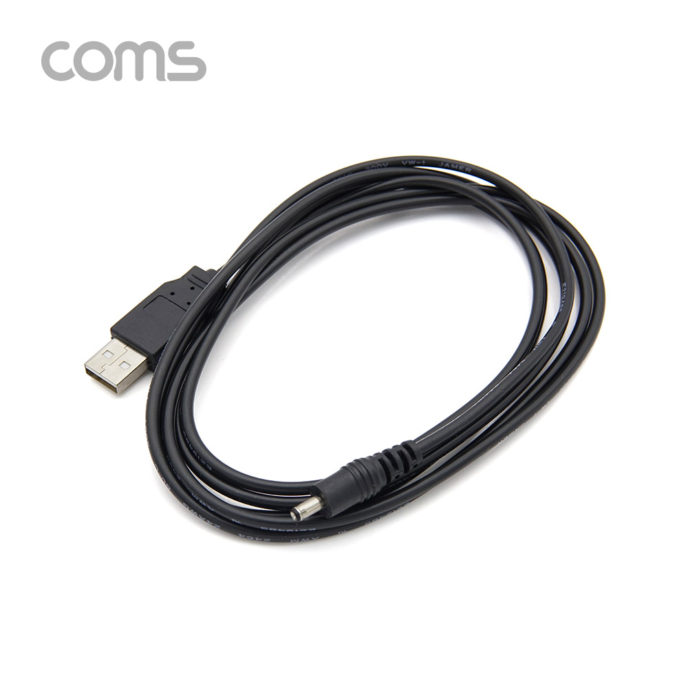 Coms USB 전원 케이블 (USB 2.0 M to DC 3.5/1.3 M) 2M / Black