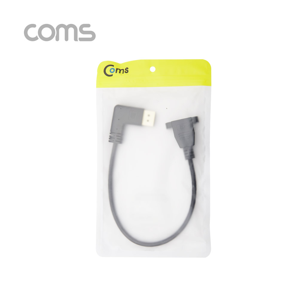 Coms 디스플레이 포트 젠더 연장 DP(M) 좌향꺾임(꺽임)/DP(F) 브라켓 연결용/판넬형 30cm