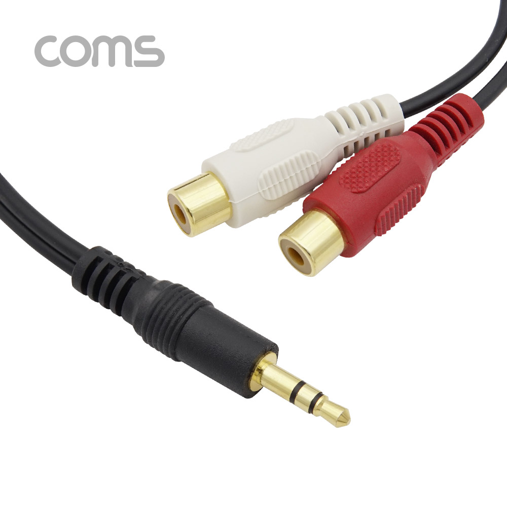 Coms 스테레오/RCA (2선) 케이블 (3.5 ST M/2RCA F), 10cm