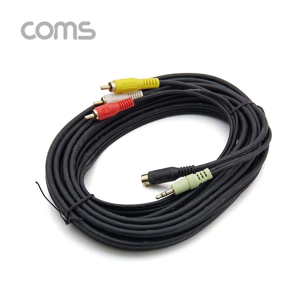 Coms AV 통합케이블(ST/SVHS to 3RCA], 5m / 음성 / 영상케이블