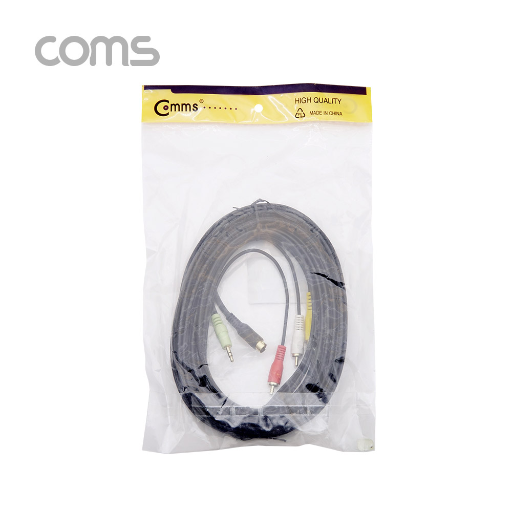 Coms AV 통합케이블(ST/SVHS to 3RCA], 5m / 음성 / 영상케이블