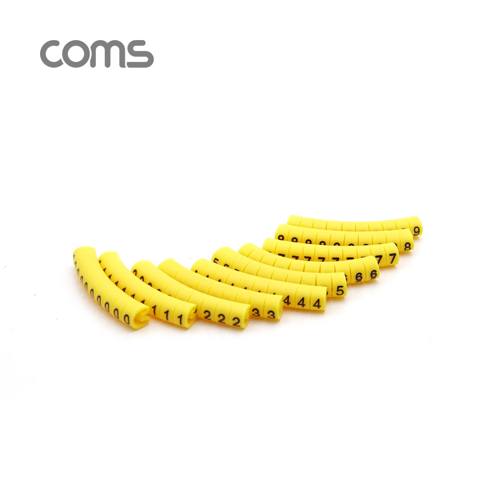 Coms 케이블 마크 (숫자), 10 Set / 4mm / Yellow