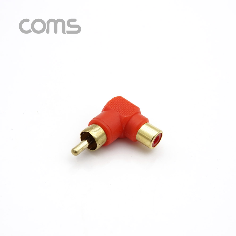 Coms RCA 젠더(M/F), 꺾임(꺽임)/ 적색 / Red / Angle Type