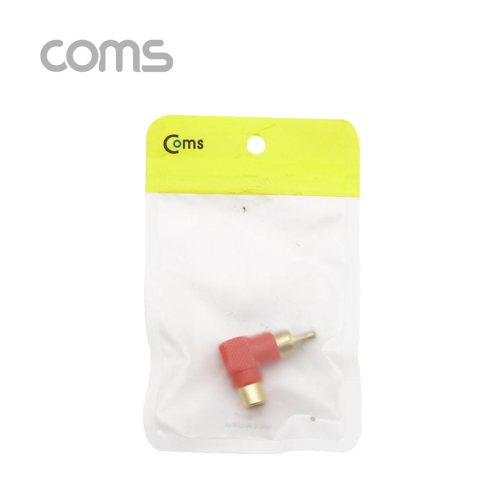 Coms RCA 젠더(M/F), 꺾임(꺽임)/ 적색 / Red / Angle Type