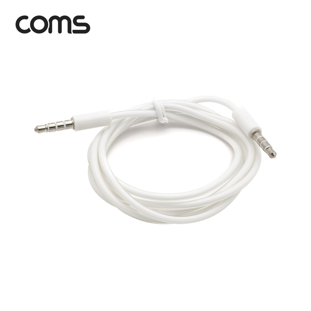 Coms 스테레오 케이블 / 3.5mm / 4극 / 수(M/M) / 1M / 투명 White