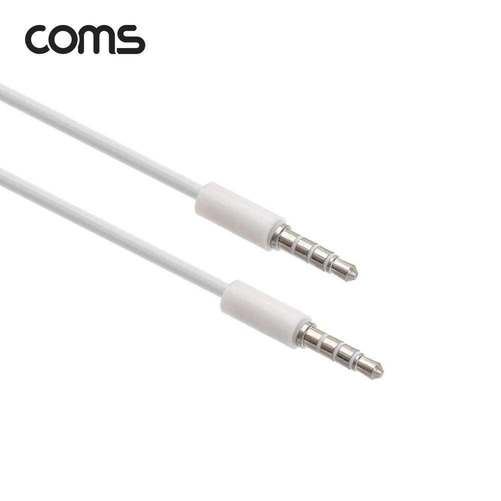 Coms 스테레오 케이블 / 3.5mm / 4극 / 수(M/M) / 1M / 투명 White
