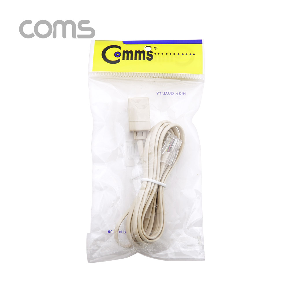 Coms 전화선 연장 케이블 2M (M/F) / RJ45(8P4C)