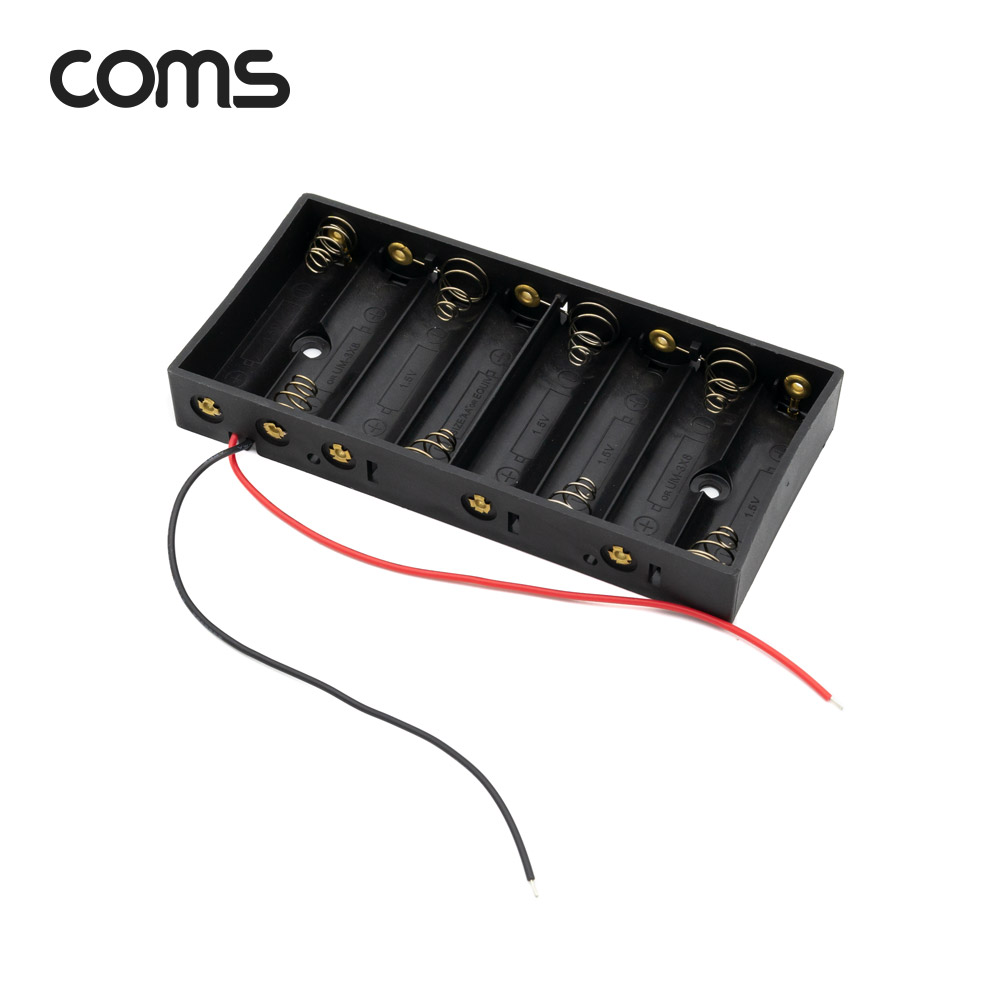 Coms AA 건전지 8구 홀더 / 2선 전원 10cm