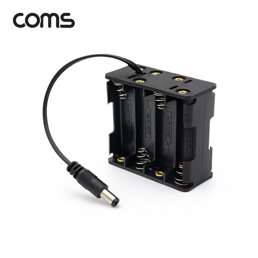 Coms AA 건전지 8구 양면 홀더 / DC 잭 5.5(M) Plug 10cm