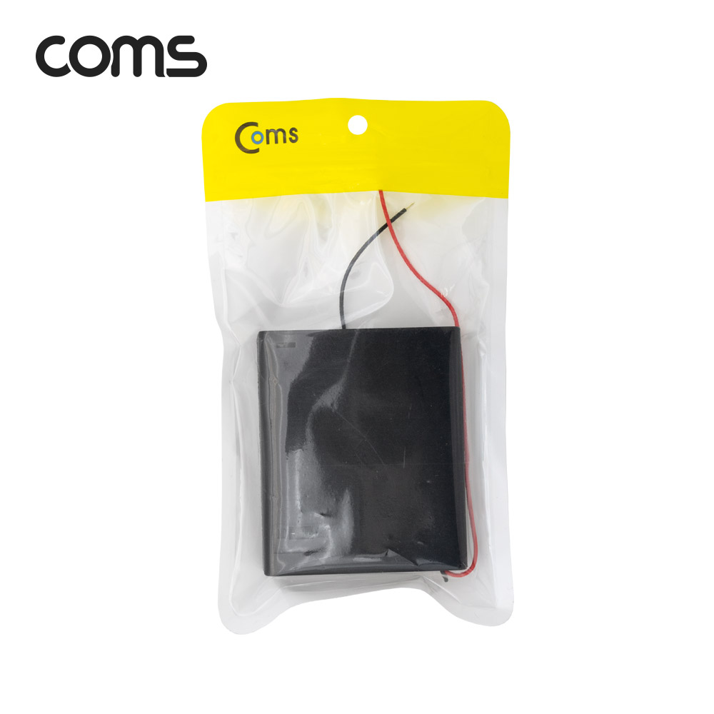 Coms AA 건전지 4구 커버 스위치 홀더 / 2선 전원 15cm