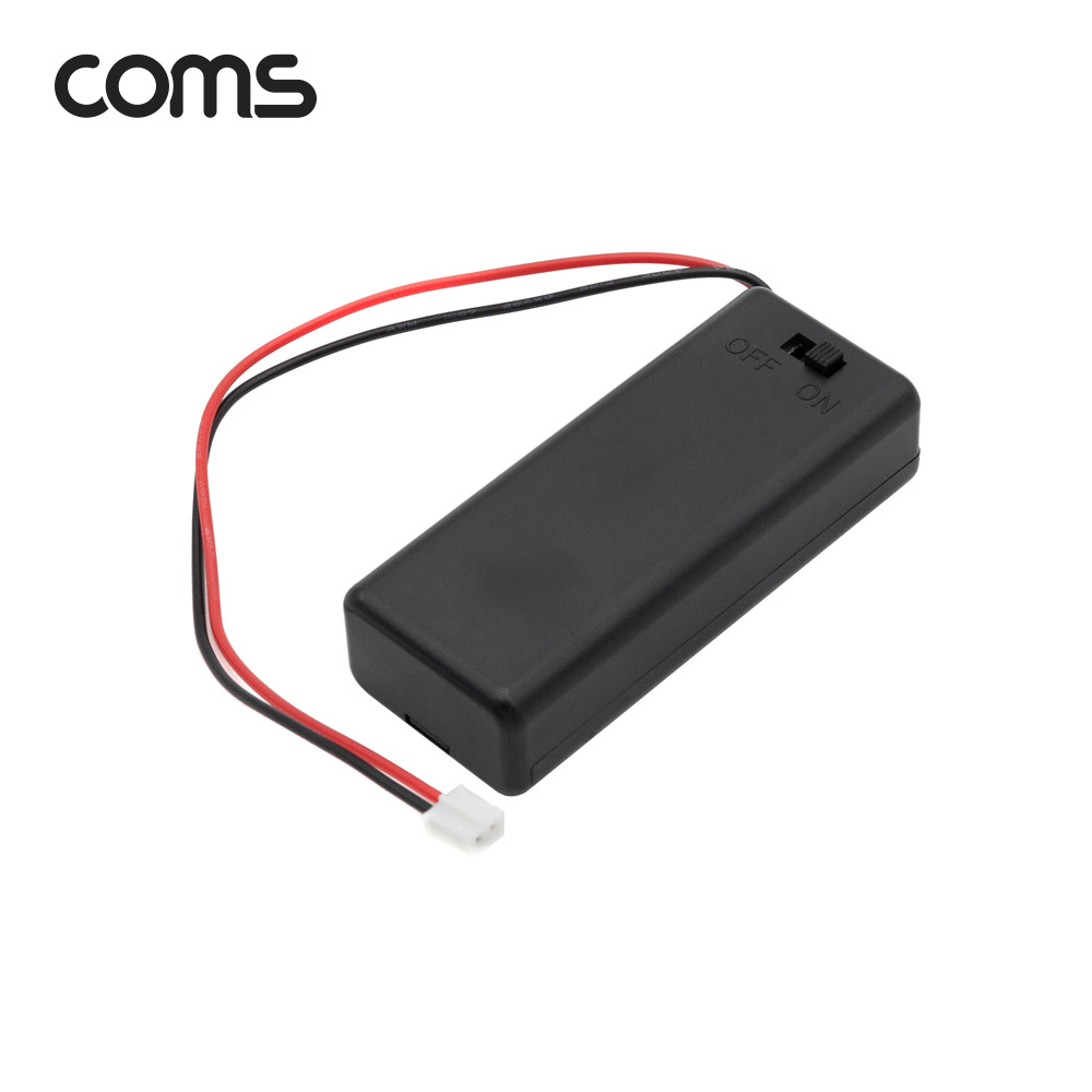 Coms AAA 건전지 2구 커버 스위치 홀더 / 2선 전원 15cm