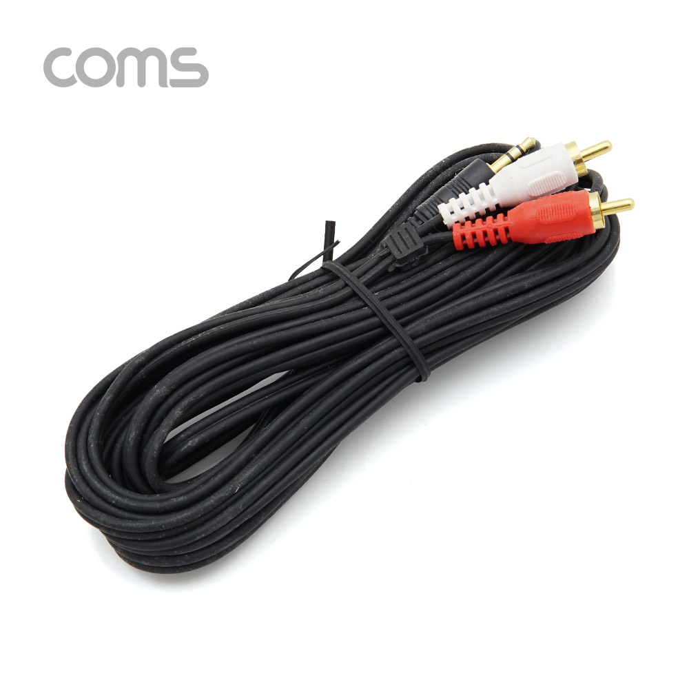 Coms 스테레오/RCA(2선) 케이블 (3.5 ST M/2RCA M) 5M