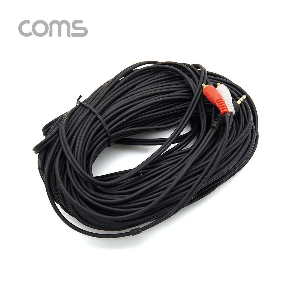 Coms 스테레오/RCA(2선) 케이블 (3.5 ST M/2RCA M) 20M