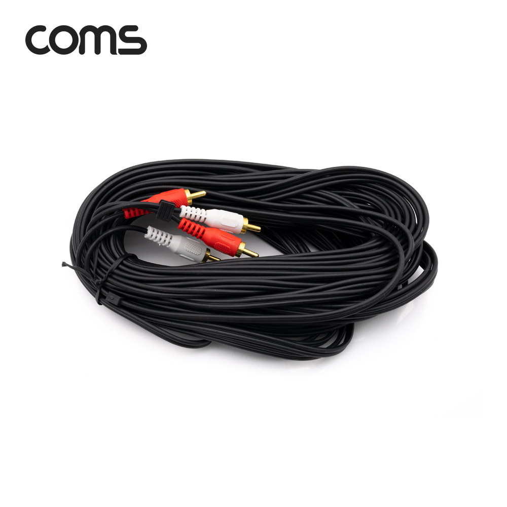 Coms RCA(M/M) 2선 케이블, CBL, 15M