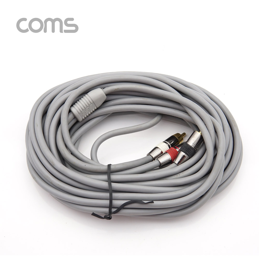 Coms 스테레오/RCA(2선) 고급형 케이블 (3.5 ST M/2RCA M) 10M