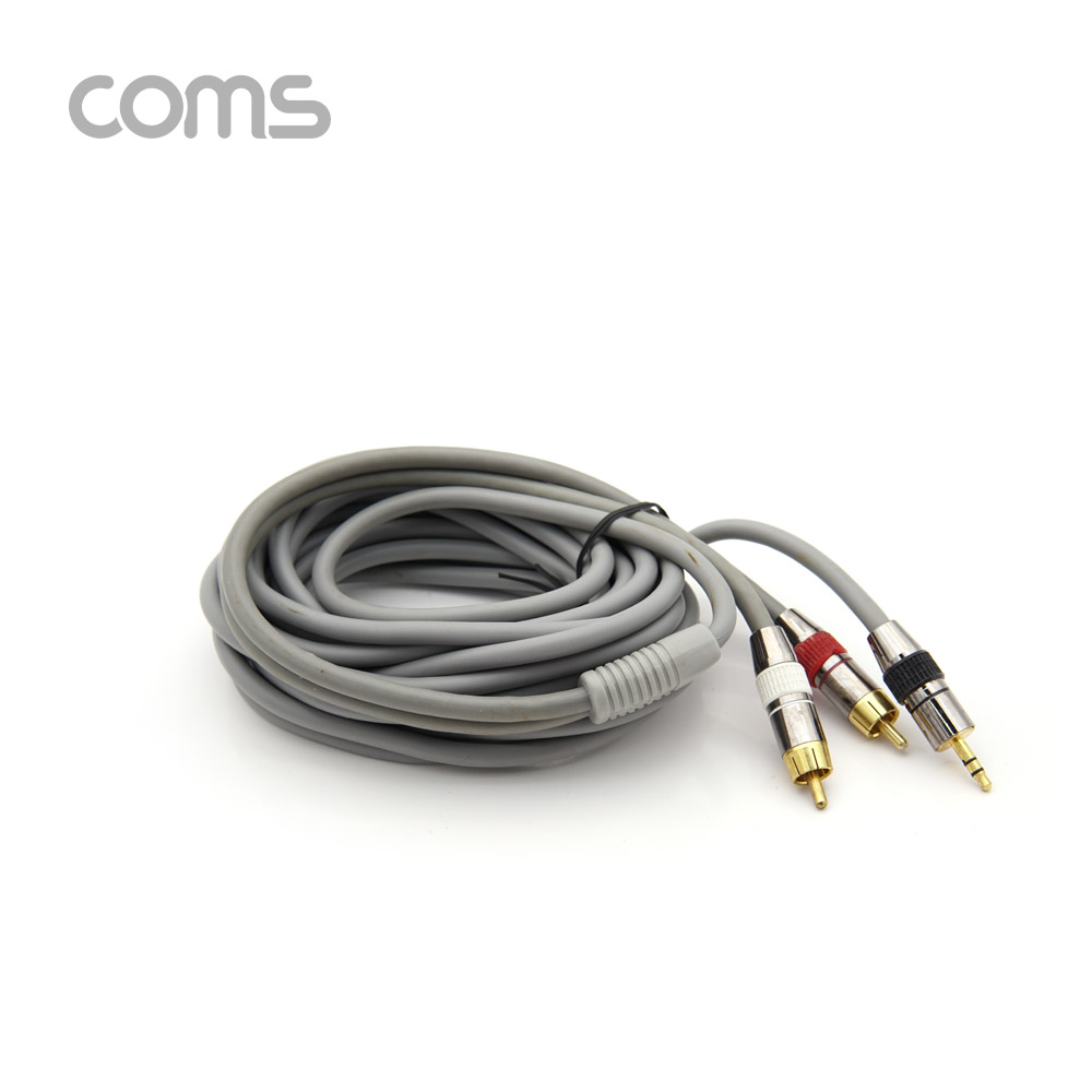 Coms 스테레오/RCA(2선) 고급형 케이블 (3.5 ST M/2RCA M) 5M