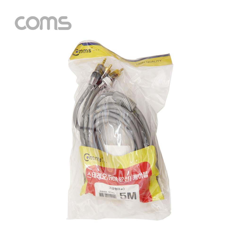 Coms 스테레오/RCA(2선) 고급형 케이블 (3.5 ST M/2RCA M) 5M