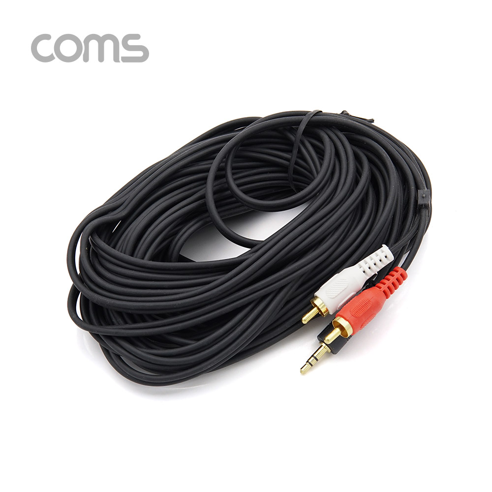 Coms 스테레오/RCA(2선) 케이블 (3.5 ST M/2RCA M) 10M