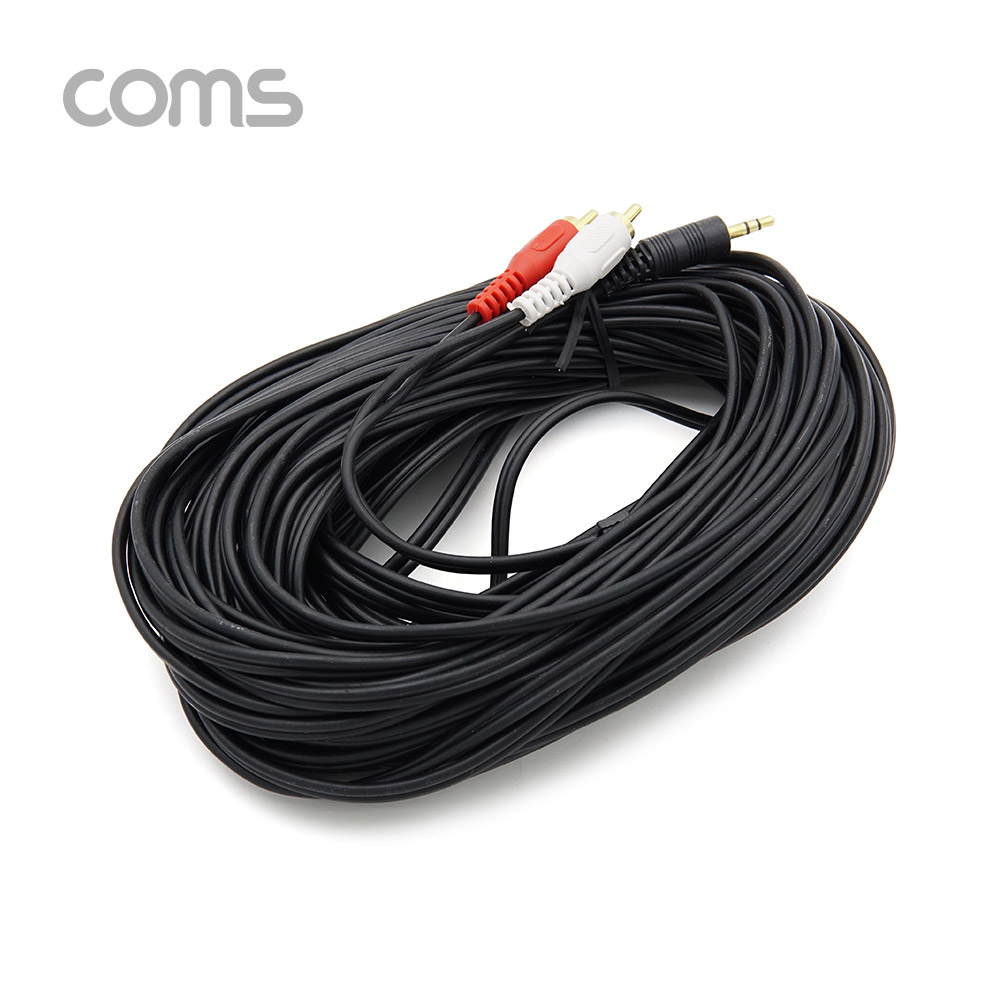 Coms 스테레오/RCA(2선) 케이블 (3.5 ST M/2RCA M) 15M