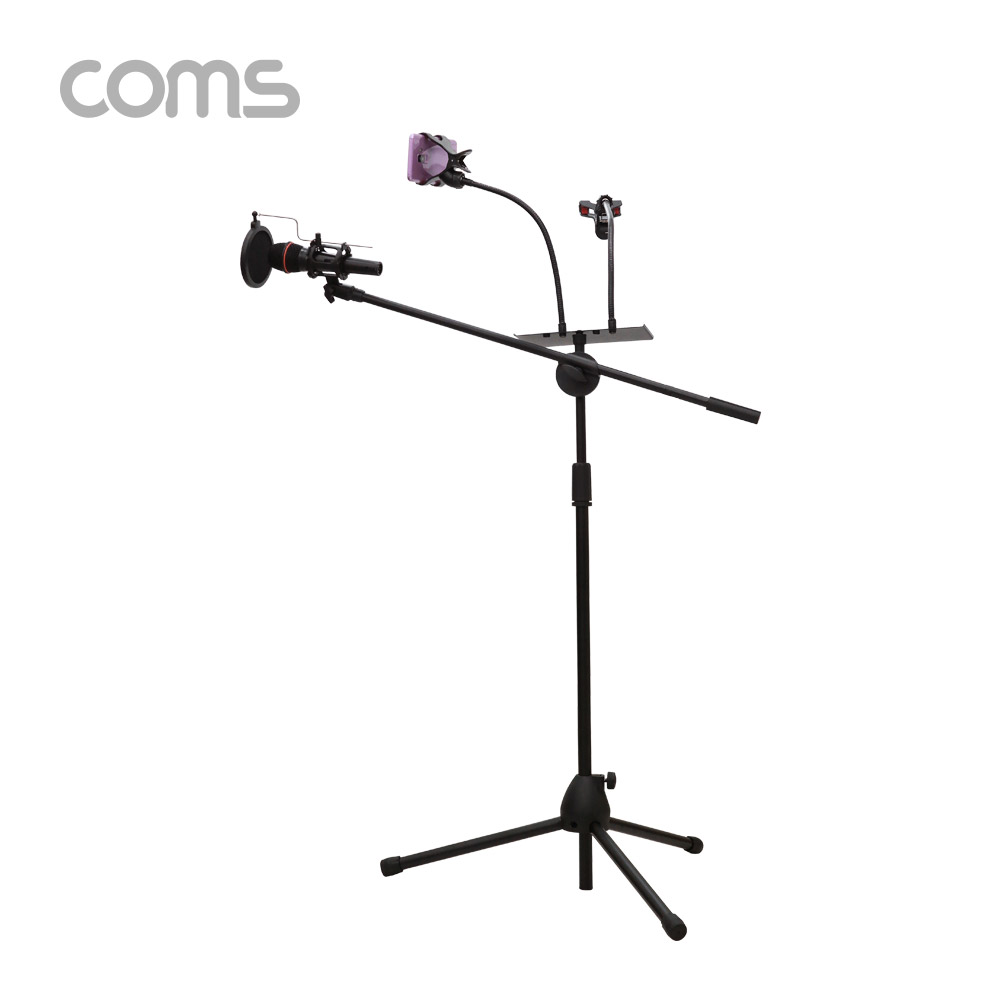 Coms 마이크 스마트폰 스탠드 / 거치대 / 삼각대 / 높이조절 / 개인방송