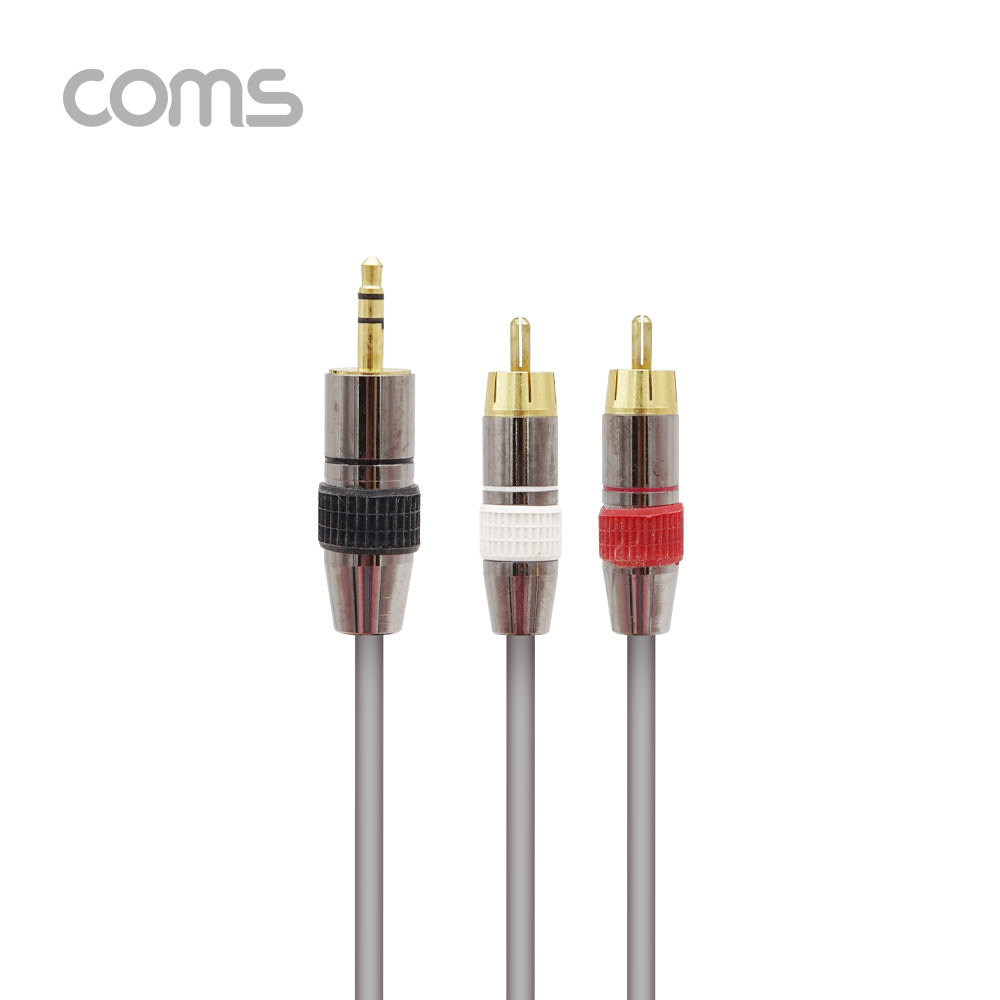 Coms 스테레오/RCA(2선) 고급형 케이블 (3.5 ST M/2RCA M) 20M