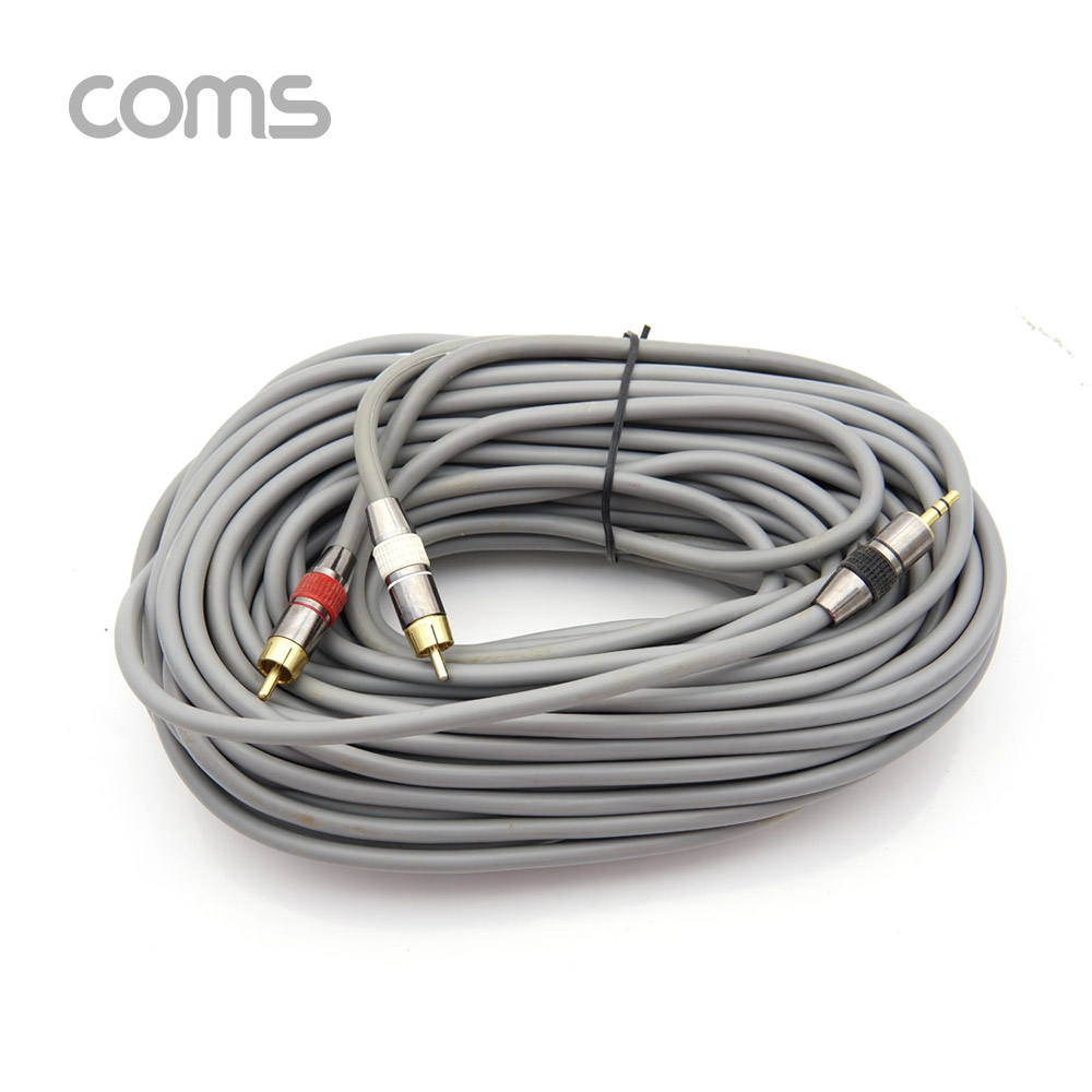 Coms 스테레오/RCA(2선) 고급형 케이블 (3.5 ST M/2RCA M) 20M