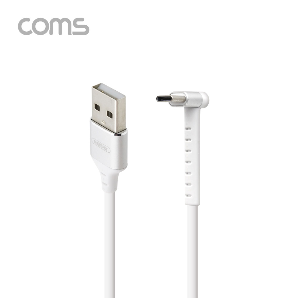 Coms USB 3.1(Type C) 케이블 / C타입 케이블 / 90도 꺾임 / 고속충전 / 2.4A / 1M