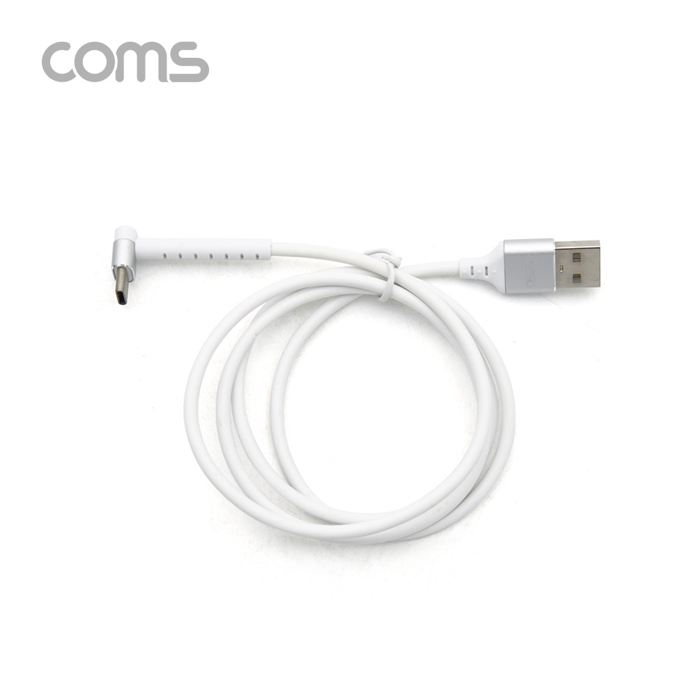 Coms USB 3.1(Type C) 케이블 / C타입 케이블 / 90도 꺾임 / 고속충전 / 2.4A / 1M