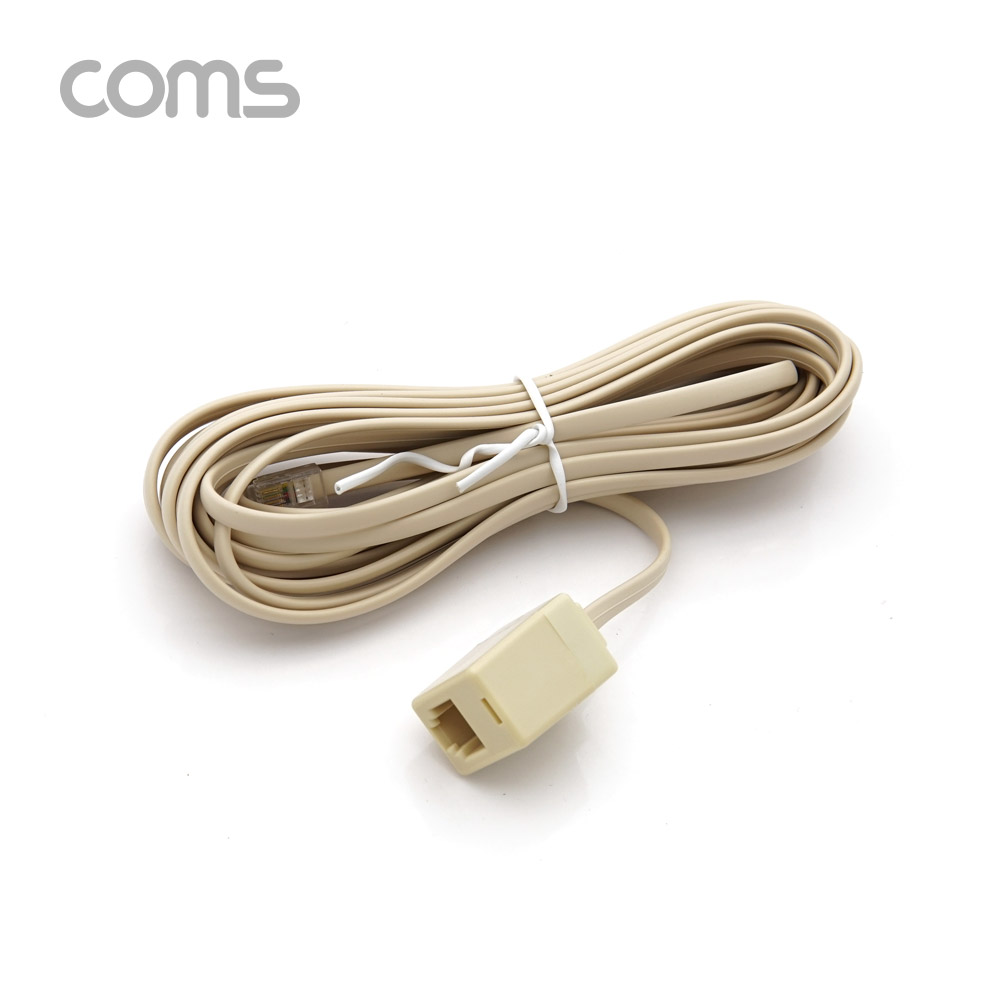 Coms 전화선 변환 케이블 (5M) / RJ11(M/F) / 6P4C(F) / 4P4C(M)