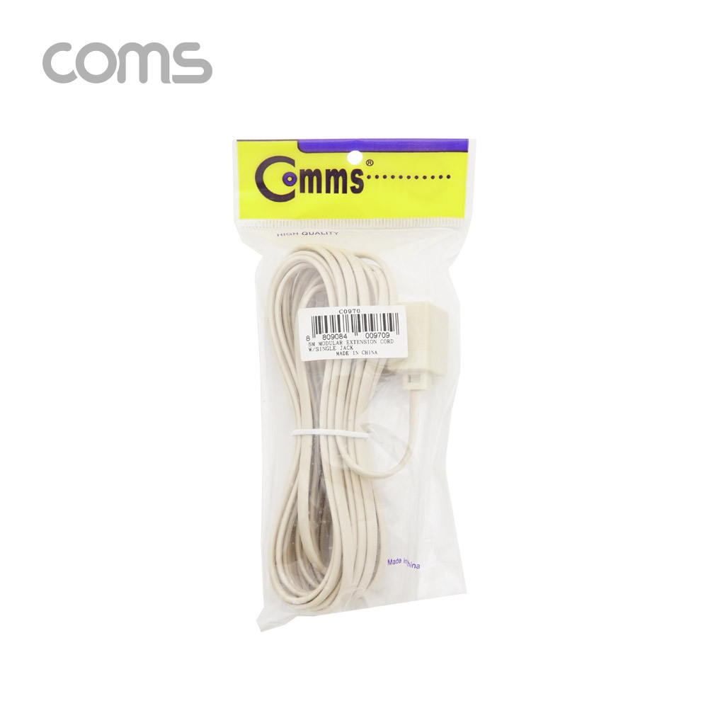 Coms 전화선 변환 케이블 (5M) / RJ11(M/F) / 6P4C(F) / 4P4C(M)