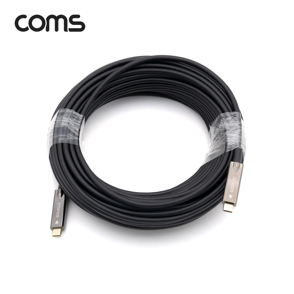 Coms USB 3.1 Type C 리피터 광 케이블 20M, USB-C M/M, 오디오/비디오, AOC Cable
