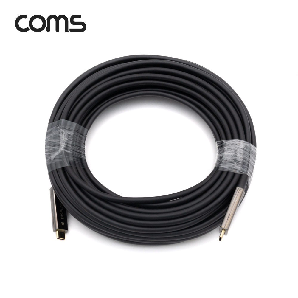 Coms USB 3.1 Type C 리피터 광 케이블 15M, USB-C M/M, 오디오/비디오, AOC Cable