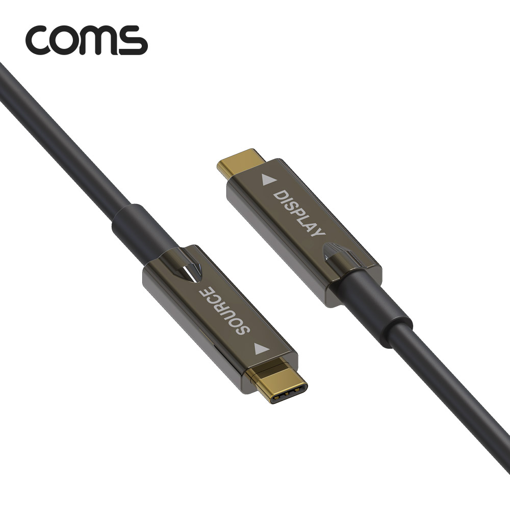 Coms USB 3.1 Type C 리피터 광 케이블 10M, USB-C M/M, 오디오/비디오, AOC Cable