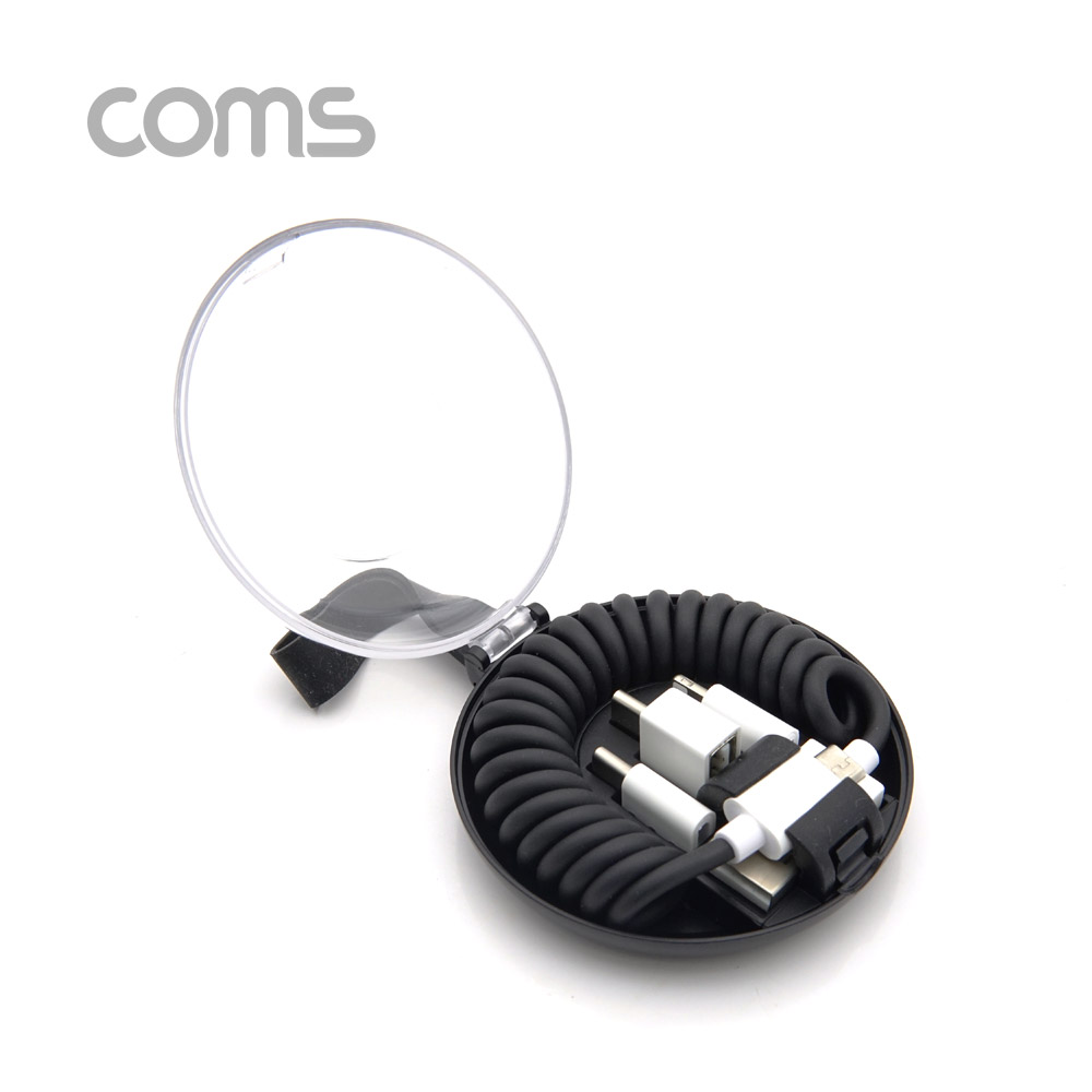 Coms 스마트폰 멀티 스프링 케이블(3 in 1)/OTG ( micro 5P / 8P / Type C )